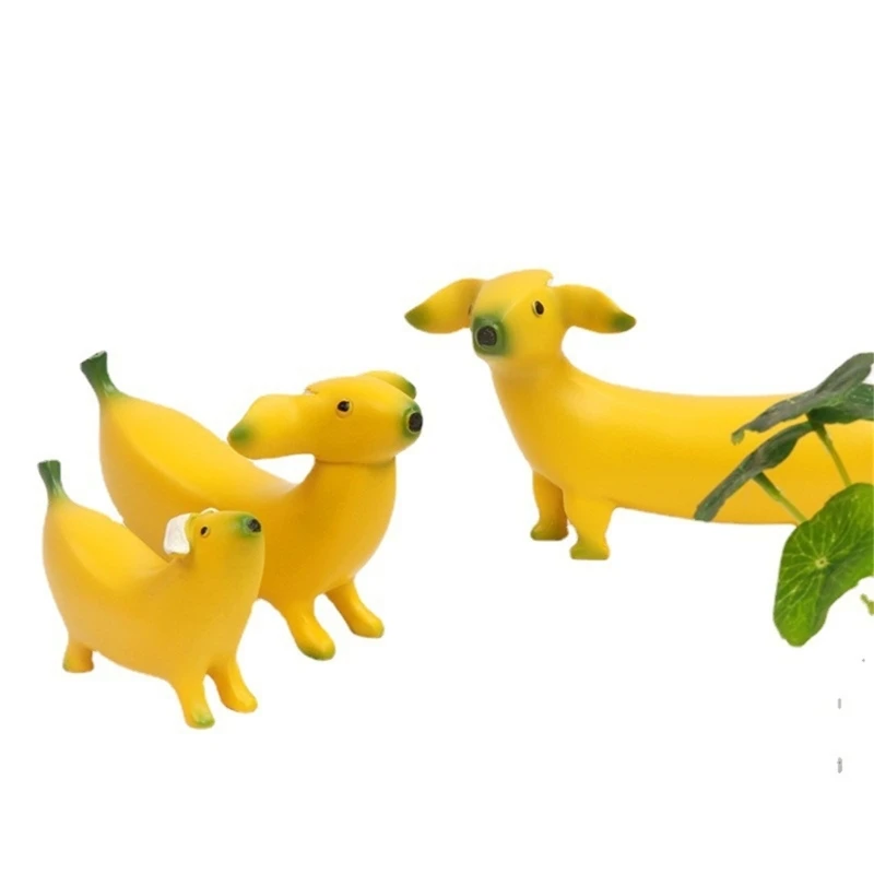 Banaan Koer Vaik Ornament Humoorikas & Charmings Simulatsiooni Banaan Koer Nukud Suiatble eest Laua Kaunistamiseks Kodu Bürood1