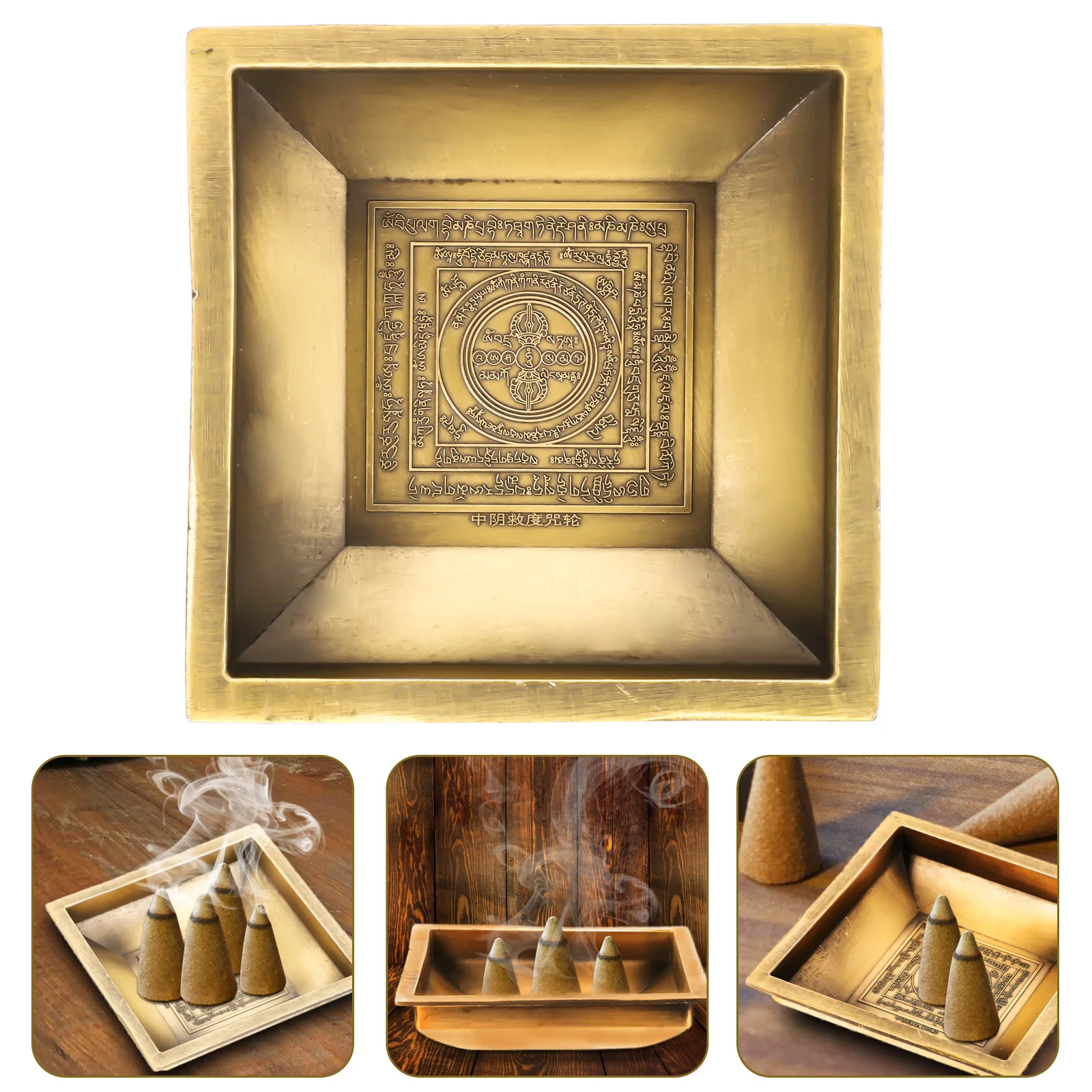 Salve Multi-use Austust Plaat Temple Tulekahju Altari Rituaalidega Dish Välgu Konteiner Kirjutaja Ohvrikivi Pakub Vask4