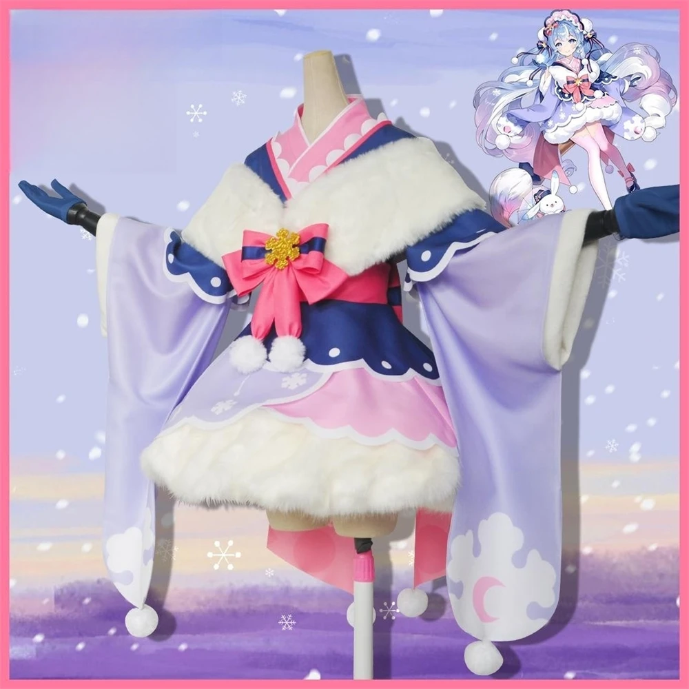 VOCALOID Snow Miku 2023 Cosplay Kostüüm Anime Miku Roleplay Jõulud Kleit Kostüümid Cosplay Riided2