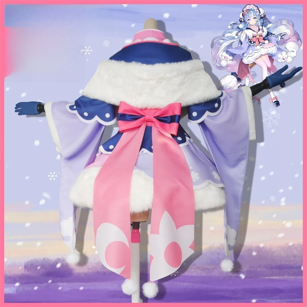 VOCALOID Snow Miku 2023 Cosplay Kostüüm Anime Miku Roleplay Jõulud Kleit Kostüümid Cosplay Riided3
