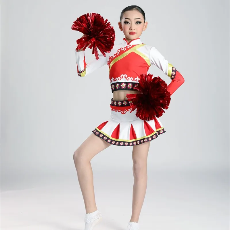 Laste ladina tantsu campus cheerleading tulemuslikkuse kostüüm poiste ja tüdrukute aeroobika performance group kostüüm0