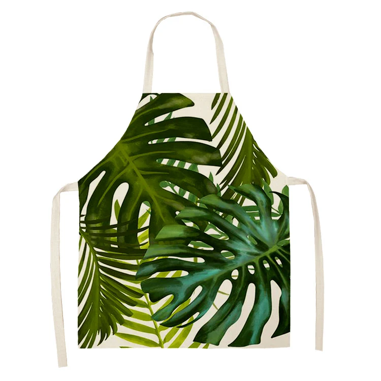 Tropical Palm Leaf Monstera Puhastus Kunsti Põlled Kodus Toiduvalmistamis Köök Põll Kokk Kandke Puuvillast Voodipesu Täiskasvanud Pudipõlled 53*65cm 46342-24