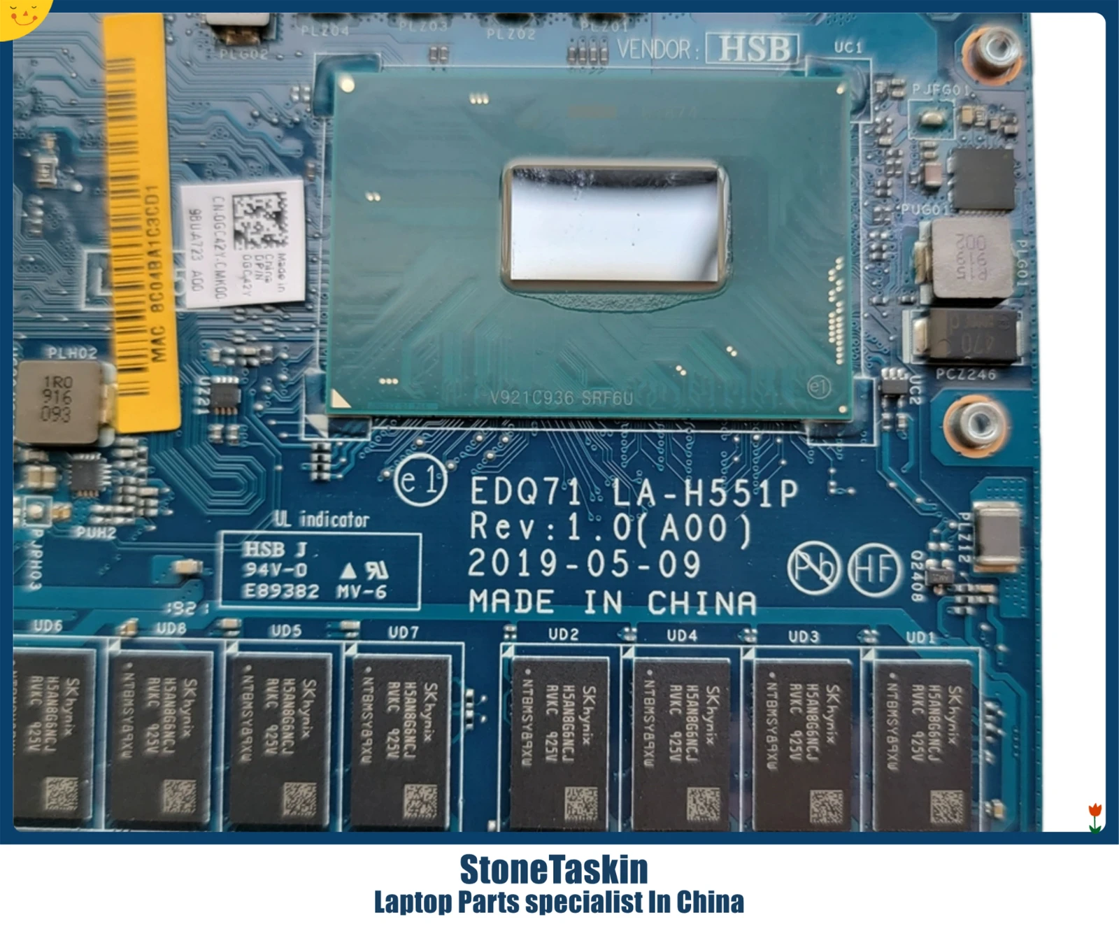 StoneTaskin Kasutada CN-0GC42Y LA-H551P Dell Alienware M17 R2 Sülearvuti Emaplaadi I7-9750H CPU GTX1650 4GB GPU 8GB RAM DDR4 GC42Y1