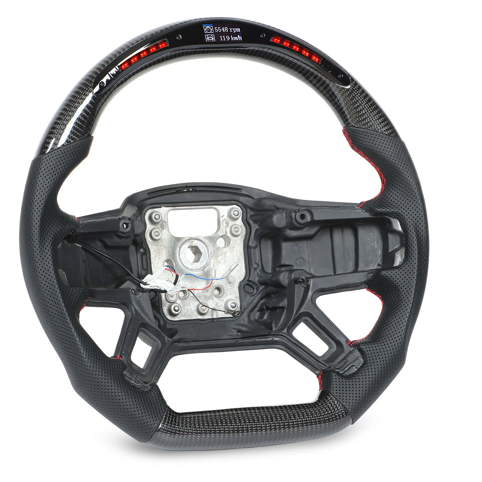 LED rooliratas Perforeeritud Nahkpolster Carbon Fiber Auto Rooli2