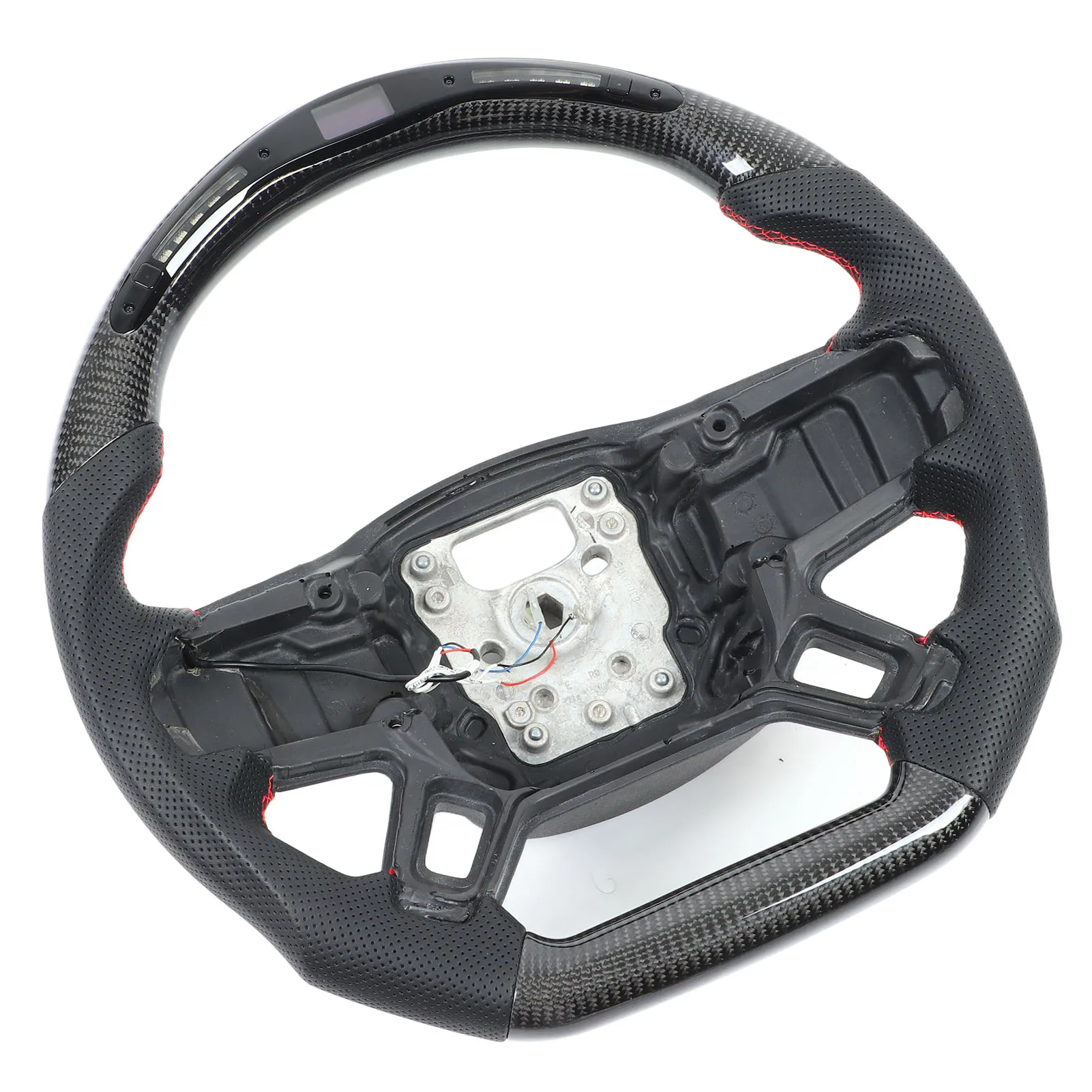 LED rooliratas Perforeeritud Nahkpolster Carbon Fiber Auto Rooli4
