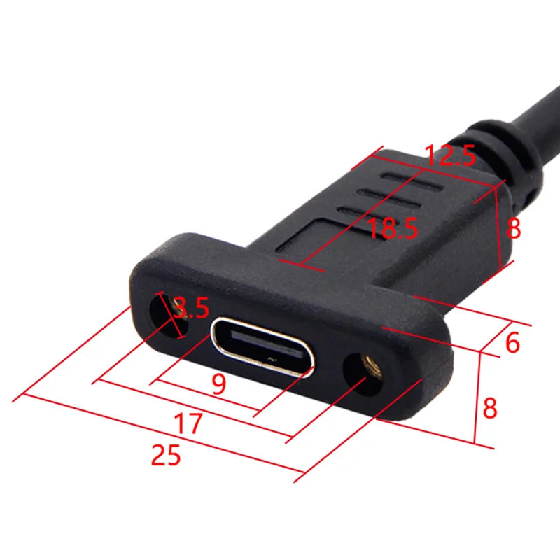 USB-C (Meeste ja Naiste pikendusjuhe Üles Alla Vasakule Paremale Kaldu 90 Kraadi USB-3.1 C-Tüüpi Laadimine & Sync Kaabel Panel Mount2