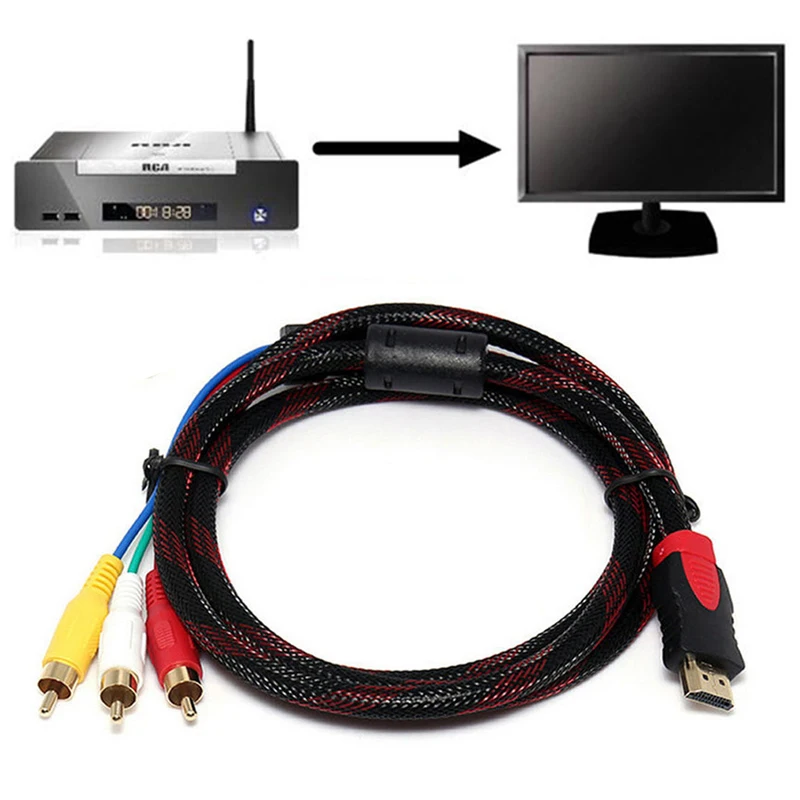 USA 5Ft 3-RCA Video o AV Component Converter-Adapter-Kaabel HDTV2