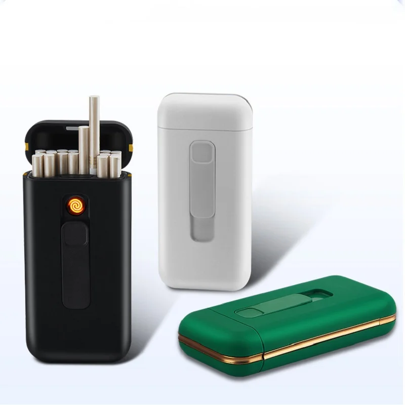 Metallist 20pcs Võimsus Sigaret Kasti Kergem USB Elektroonilise Kergem Sigareti Omanik Plasma Arc Kergem Veekindel Meeste Kingitus1
