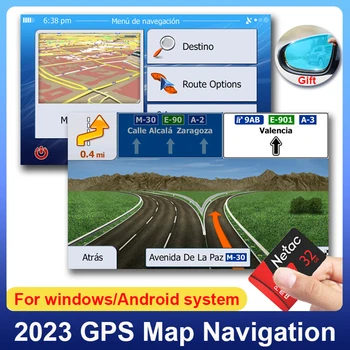 2023 uusima GPS-kaart, micro SD kaardid 32GB windows / Android süsteem, GPS-Navigatsiooni-Euroopa/Venemaa/hispaania/Prantsusmaa värskendusi alla Laadida