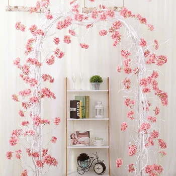 4.6 Jalga Kunstlik Roos Viinapuu Silk Flower Vanik Rippuvad Viinapuude Kodu Pulmapidu Aed Seina Kaunistamiseks 6tk