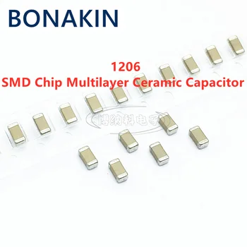 50TK 1206 330NF 25V 50V 100V 250V 334K 10% X7R 3216 SMD Chip Mitmekihiliste Keraamiliste Kondensaatorite