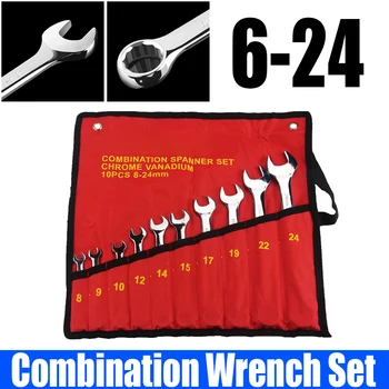 8-14PCS Kombineeritud Wrench Set 6-24 Kasti Ava End Wrench Plum Blossom Avatud Mutrivõtmete Dual-purpose Mutrivõtmega Auto Remondi/Leibkonna tööriistade