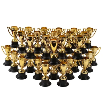 80Pcs Golden Trophy Auhinna Tassi Plastikust Kuld Trofeed Mini Auhinnad Ja Karikad Lapsed Klassiruumis Kooli Hüved Sport