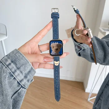 Armas Karu Kauboi Rihm Apple Watch Band 44mm 40 42 41 38 45 49mm Ultra Slim Nahast Watchband Jaoks iWatch Naisi 8 7 6 5 4 SE