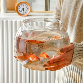 Plastikust PET Paksenenud elutuba Kala Tank Suur Läbipaistev Väike Tabletop Leibkonna Hüdropooniline Taim Sfääriline Kuldkala Bowl