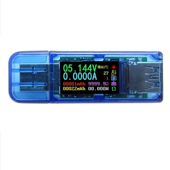RIDEN AT35 USB3.0 Värviline LCD Ammeter Pinge Praeguse Arvesti Multimeeter Aku Toide Pank USB-Tester Sinine