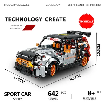 Tehnilised City Mini Cooper Auto Tõmba Tagasi Mudeli ehitusplokid superauto neid KES Sõiduki Kokkupanek Tellised Mänguasjad Lastele Xmas Kingitused