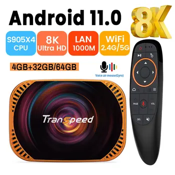 Transpeed Android 11 Amlogic S905X4 TV Box Dual 32G wifi 64GB BT4.0 4K 8K 3D 1000M Kiire-Tv Vastuvõtja Media Player Set top box