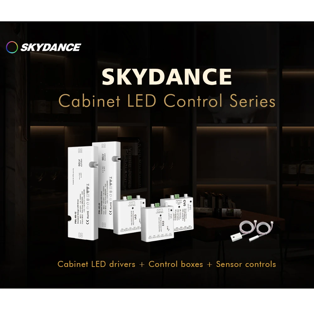 Skydance 60W 12V Ultra-õhuke Pidev Pinge LED Draiver Toide 6CH RF&Andur Sünkroonne PÄEVASÕIDUTULEDE/ühevärviline/CCT Kontrolli Kasti1