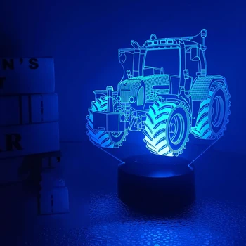 3D Illusioon Lamp Traktori Öö Valguses 16 Värvi Vilkuv Muutmine laualamp Lapsed Meeste Jõulud Xmas Room Decor led lamp