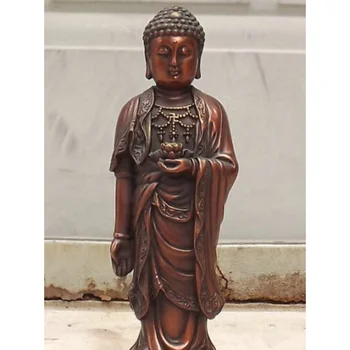 Antiikne Pronksist Buddha Kuju Sakyamuni Buddha Amitabha Tathagata Kujud H:20CMM