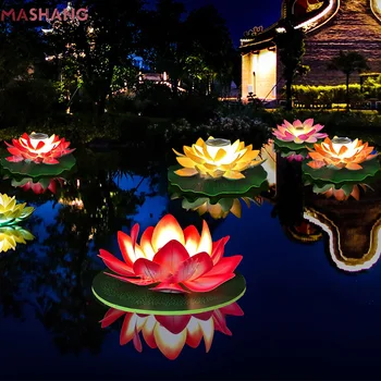 Päikeseenergial töötavad Led-Floating Flower Kerge Kunstlik Lotus Purskkaev Tiik, Bassein, Aed Lamp Väljas Veekindel Decor Terrass Kala Tank