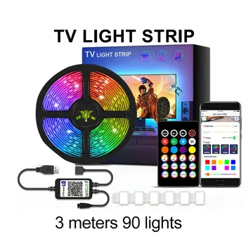 SMD5050 RGB Led Riba Muusika Sünkroonimiseks Bluetooth-24 Võti Kaugjuhtimispult LED Light Magamistuba, Baar, Väljas Pool Kodu Kaunistamiseks