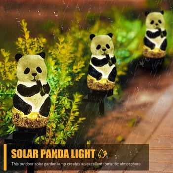 Solar Powered LED Valgus Loominguline Panda Vaik Väljas Kuju, Lamp on Veekindel 600mAh Ni-MH Aku Aed Maastiku Teenetemärgi